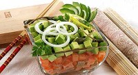 Салат из соленой рыбы с овощами