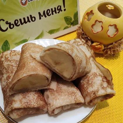 Заварные блинчики на молоке с бананом🥞🍌