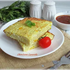 Запеканка из куриного фарша с вермишелью