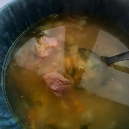Гороховый суп с копчеными ребрами (БЕЗ замачивания гороха)