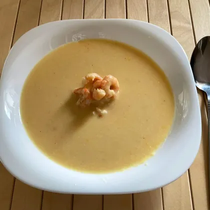 Сырный суп-пюре с креветками