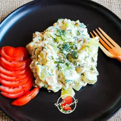 Кабачки в сливках, с чесноком