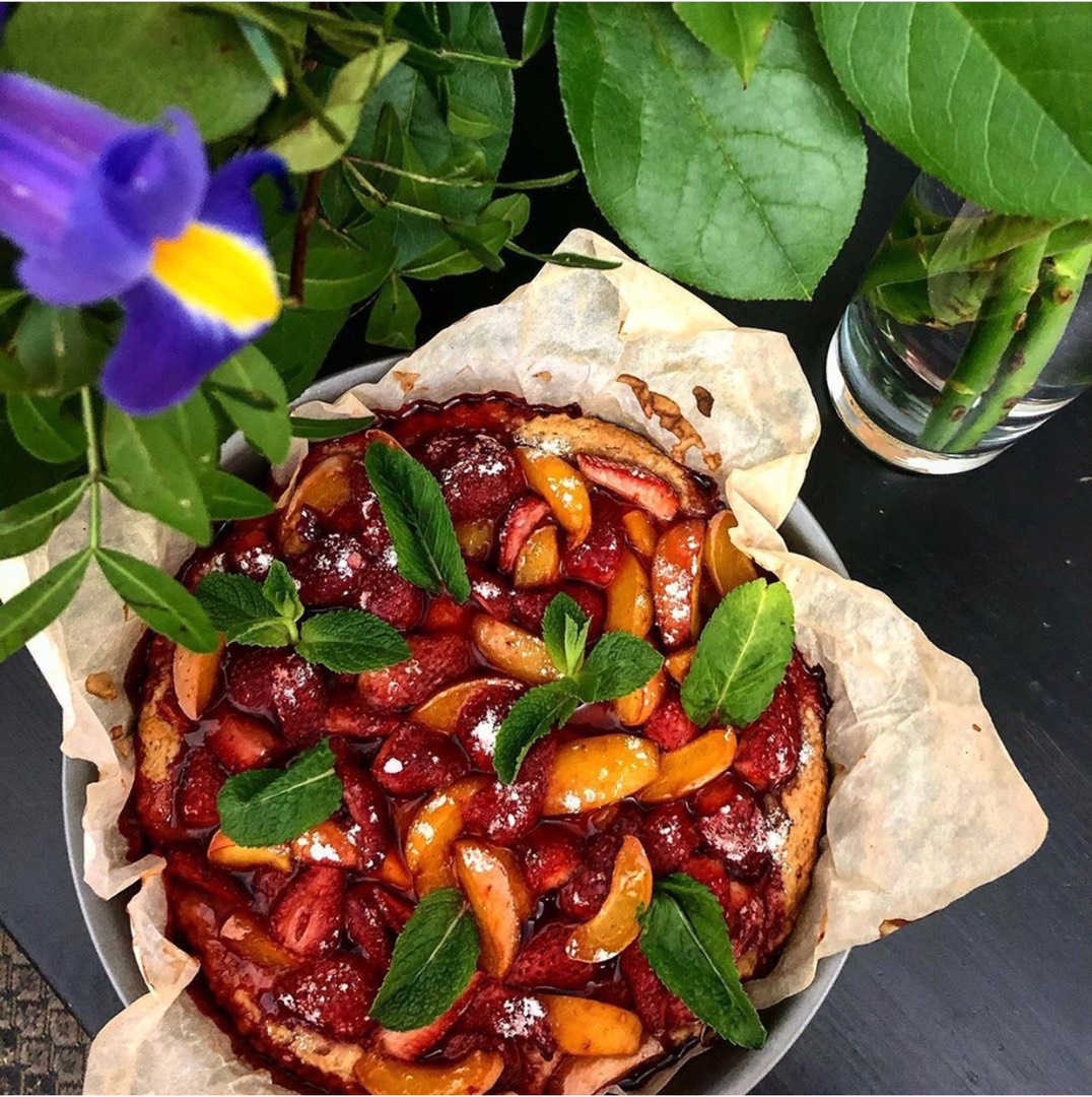 Веганский клубничный тарт 🥧