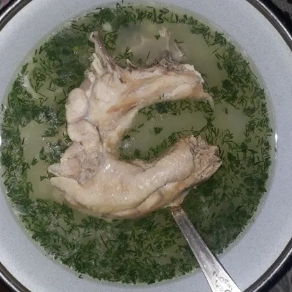 Куриный суп (Токмач по татарски) с домашней лапшой
