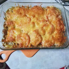 Запеканка с грибами и курицей