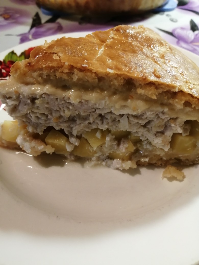 Пирог с картофелем и курицей