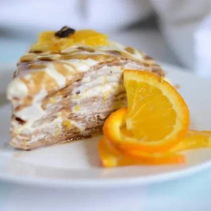 Торт с сырно - апельсиновым кремом (ПП)