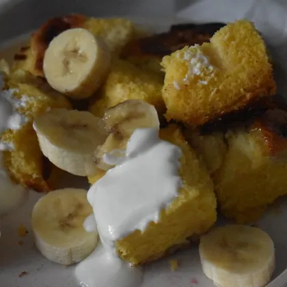 Кукурузный пирог с бананом