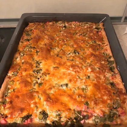 Домашняя пицца на слоеном тесте