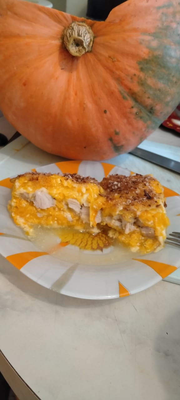 Запеканка из тыквы и куриного филе