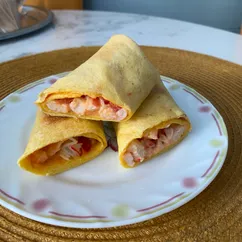 Постные тортильи с крабовыми палочками 