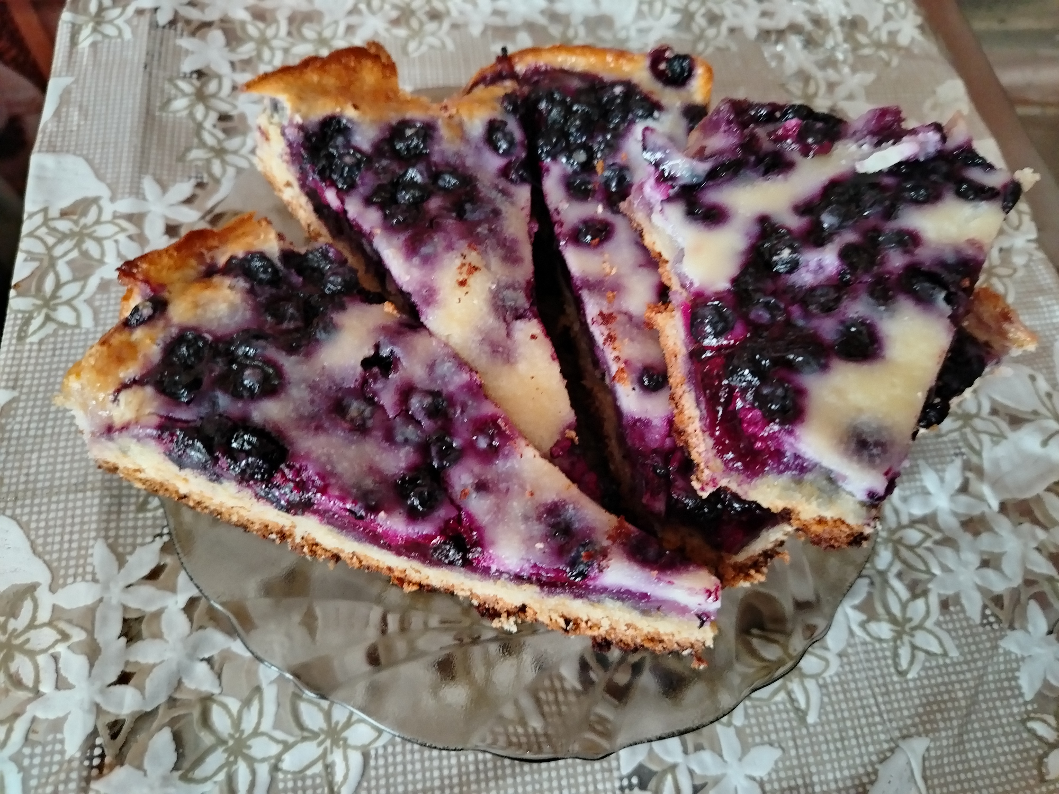 Черничный пирог с заливкой 