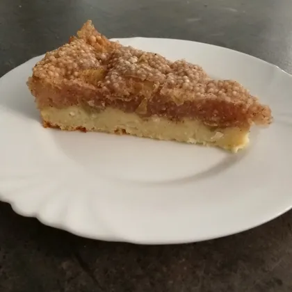 Творожный пирог с пудингом из тапиоки и яблок