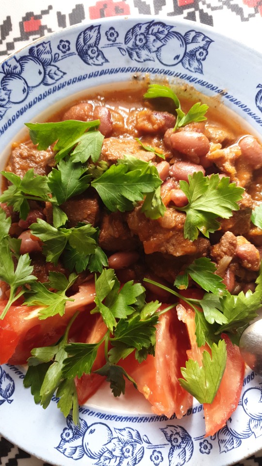 Говядина с фасолью