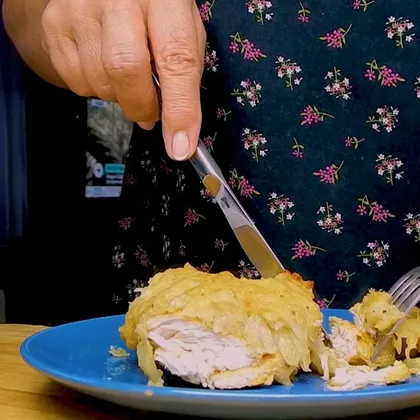 Куриные грудки под сырно-картофельной шубкой
