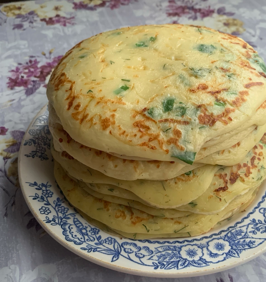 Блины с сыром и зеленью 