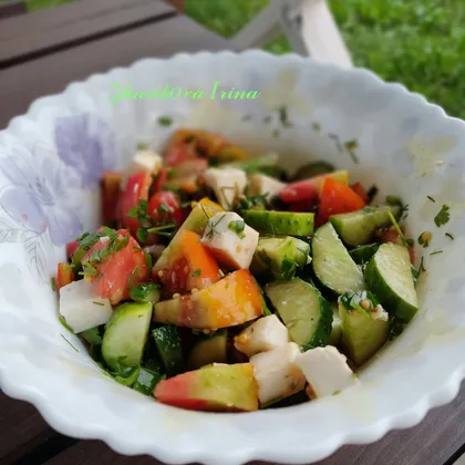 Овощной салат с плавленым сыром🥗