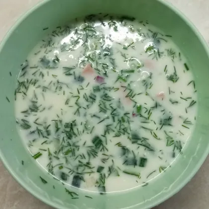 Окрошка с кисломолочным продуктом "Тан"