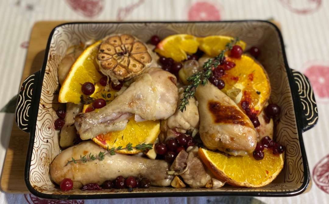 Курица с клюквой, пошаговый рецепт на ккал, фото, ингредиенты - Елена_