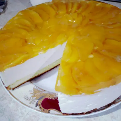 Творожно - персиковый торт