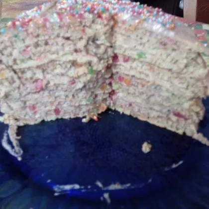 Блинный тортик из блинов с цукатами за 30 минут