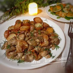 Грибы дождевики жареные с луком