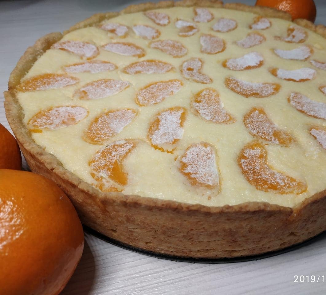 Зимний новогодний творожный пирог с мандаринами 🍊🎄