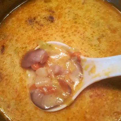 Сырный суп с вешенками