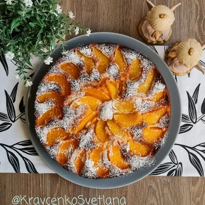 Заливной персиковый пирог перевёртыш. Рецепт вкусного пирога с персиками