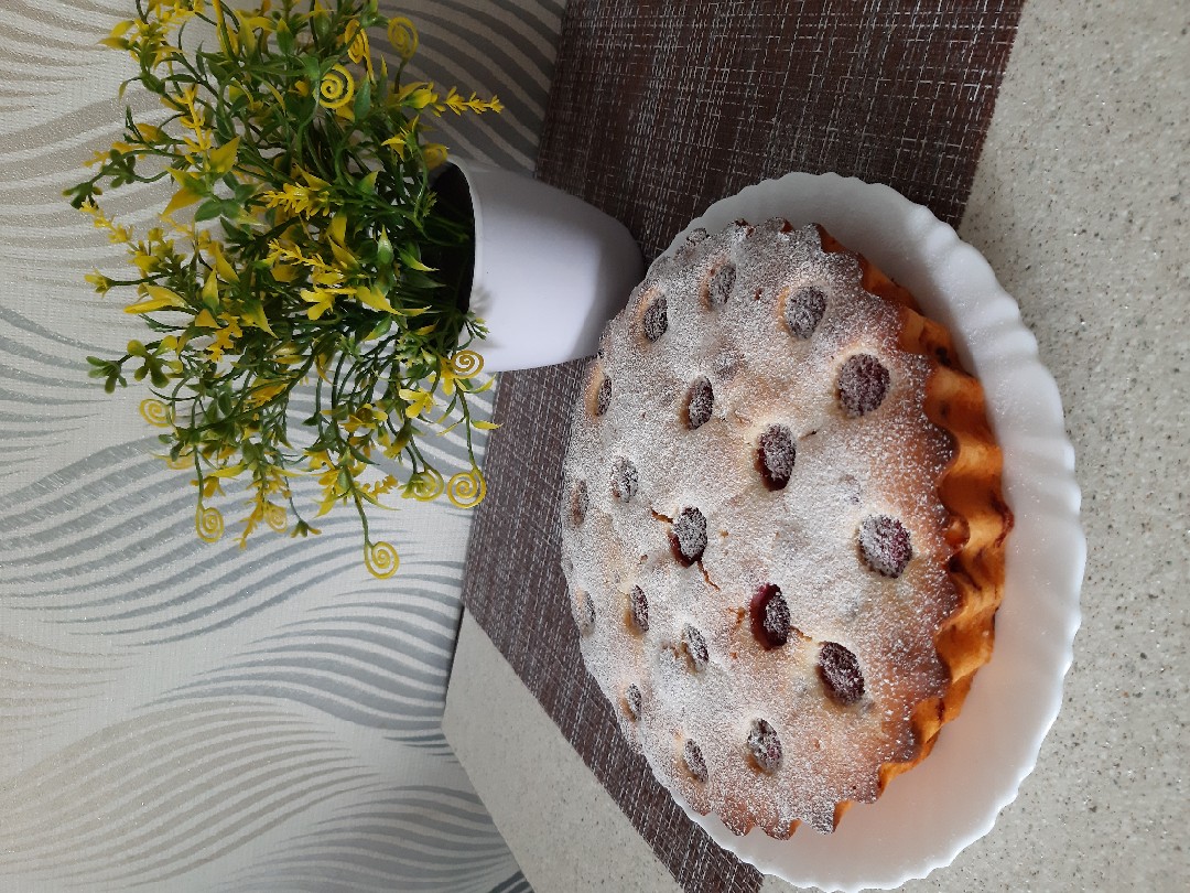 Пирог на кефире с ягодами пошаговый рецепт с фото
