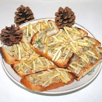 Закуска на рождество бутерброды "В дрова" с копчёной скумбрией