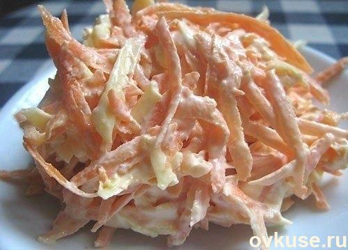 Салат Морковь с чесноком и майонезом