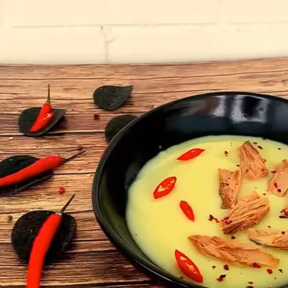 Картофельный суп пюре с тунцом