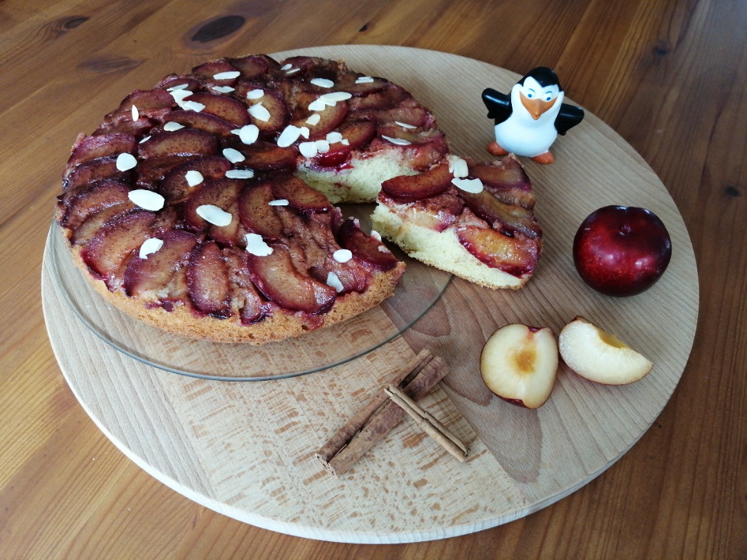 Сливовый пирог перевертыш “Xризантема” 🥧