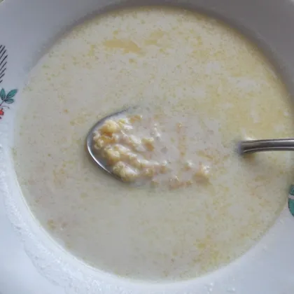 Молочный суп с пшеном и кукурузной крупой