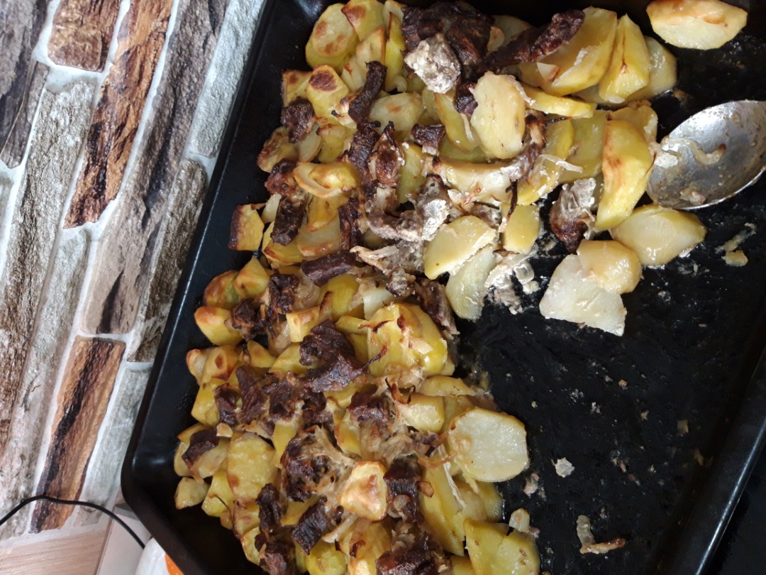 Картошка с мясом в духовке с майонезом - очень простой рецепт с пошаговыми фото