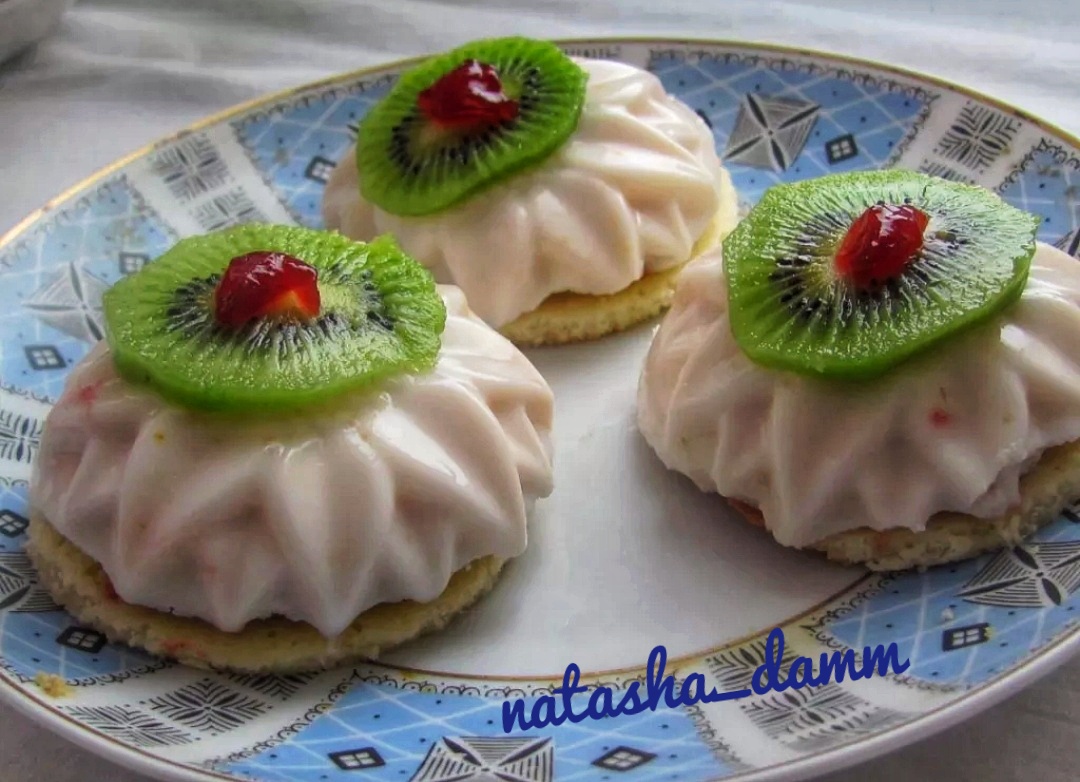 Пирожные с йогуртом #летниедесерты