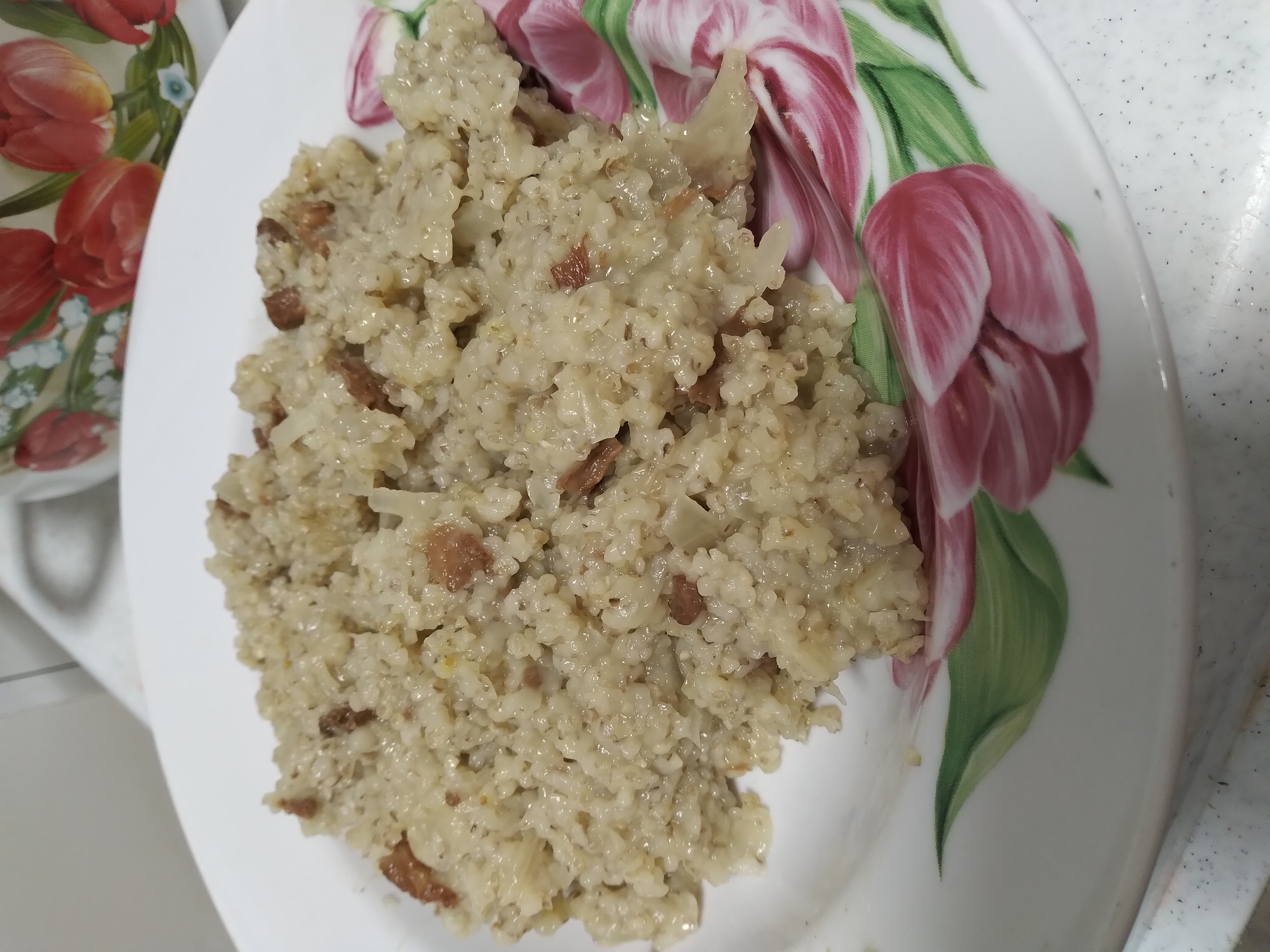 Каша из ячневой крупы с грибами лисичками