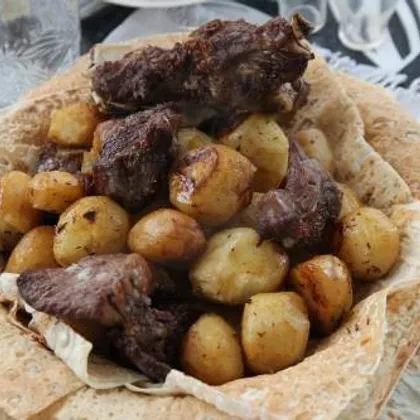 Картофель с мясом в казане – рецепт с фото
