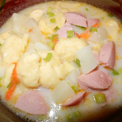 Сырный суп с галушками #кулинарныймарафон