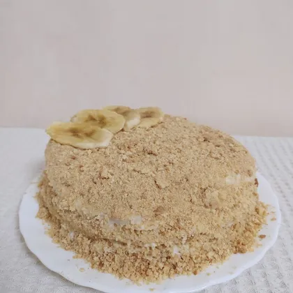 Банановый торт-Медовик со сметаной