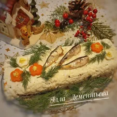 Салат-рулет со шпротами на новогодний стол 2026