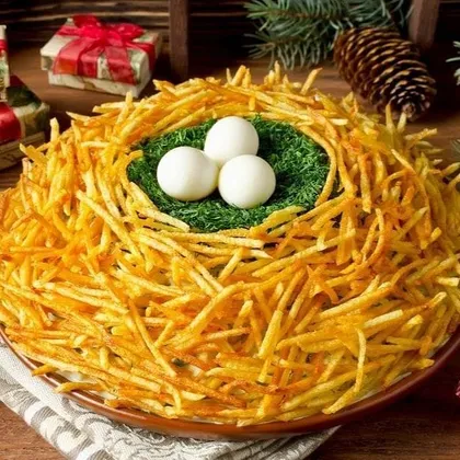 Салат "Гнездо глухаря" классический