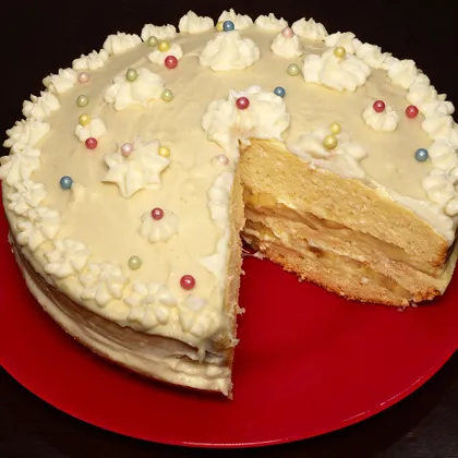 Бисквитный торт с заварным сметанным кремом в мультиварке