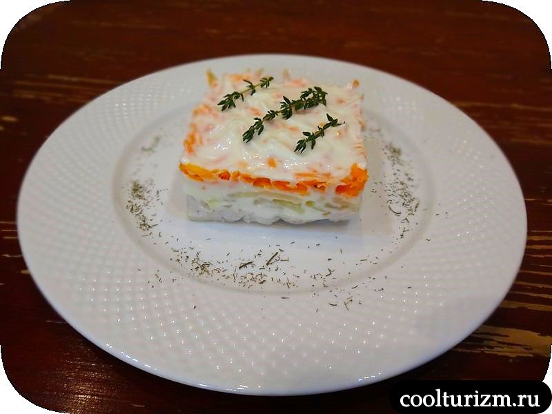 Салат из трески и моркови