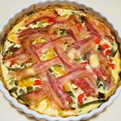 Киш с беконом. Quiche mit Quark Öl Teig