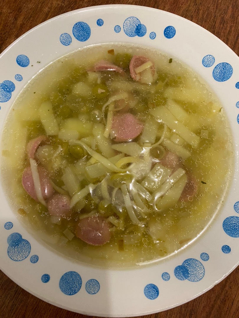 Быстрый суп с сосисками