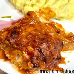 Судак с овощами, запеченный