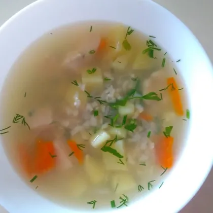 Куриный суп с белым рисом