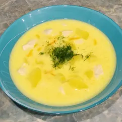 Сырный суп с курицей